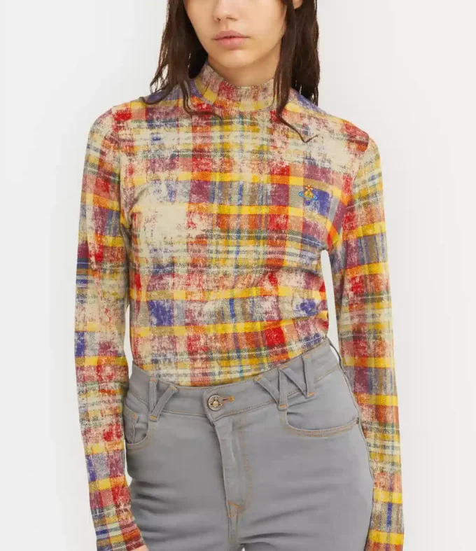 Bluză cu guler înalt LS