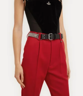 Curea din piele cu lanț