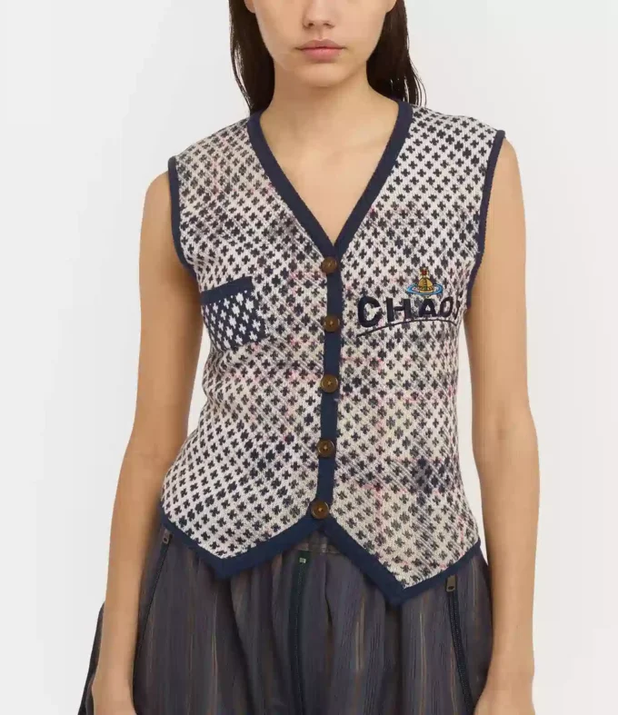 Vestă Distressed Tartan